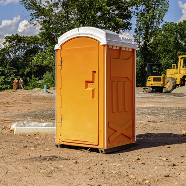 how often are the portable restrooms cleaned and serviced during a rental period in Three Oaks